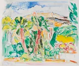 Hans Purrmann, Palmen vor Villa in Sorrent