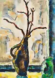 Krug mit Zweig by Karl Schmidt-Rottluff, 1968, Watercolor, sold Dec 2013