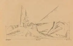 Nermsdorf by Lyonel Feininger, 1934, Pen and India ink drawing, sold Dec 2013