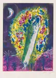 Marc Chagall, Couple dans les mimosas, 1967, Lithograph in colors