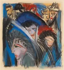 Willy Robert Huth, Straßenszene, 1920, Pastel