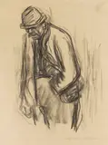Mann mit Hut by Käthe Kollwitz, 1919, Charcoal drawing, sold Dec 2013