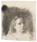 Paul Gauguin, Portrait de jeune fille, 1876, Charcoal drawing