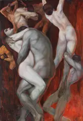 Arnold Rechberg, Die Verdammten, 1910, Oil on panel