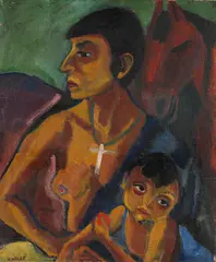 Paul Kother, Zigeunerin mit Kind, 1910, Oil on canvas