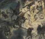 Curt Ehrhardt, Der Kolonnenweg anno 17, 1933, Oil on canvas