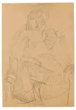 Sitzende Frau im Sessel (Erna) by Ernst Ludwig Kirchner, 1912, Chalk drawing, sold Dec 2013