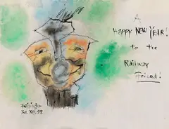 The Train by Lyonel Feininger, 1952, Pen and India ink drawing, sold Dec 2013
