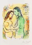 Marc Chagall, Ares und Aphrodite, 1974, Lithograph in colors