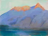 Lesser Ury, Gardasee mit Blick auf den Monte Baldo, 1890, Pastel