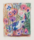 Otto Dix, Katze im Mohnfeld, 1968, Lithograph in colors