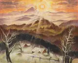 Albert Birkle, Wintersonne im Bayrischen Wald, 1929, Pastel