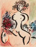 Marc Chagall, Reiterin mit Blumenstrauß, 1963, Lithograph in colors