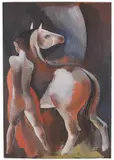Béla Kádár, Mann mit Pferd, 1939, Gouache