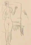 Stehender weiblicher Akt by Ernst Ludwig Kirchner, 1933, Pencil drawing, sold Dec 2013