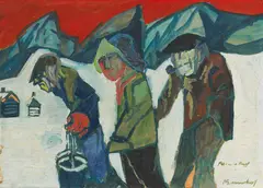 Bergbewohner (Drei Männer im Schnee) by Bruno Krauskopf, 1935, Oil, sold Dec 2013