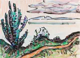 Küste by Karl Schmidt-Rottluff, 1963, Colored chalk, sold Dec 2013