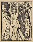 Max Pechstein, Schrei am Meer, 1919, Woodcut