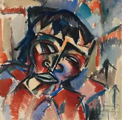 Kopf by Schwimmer Max, 1919, Watercolor, sold Dec 2013