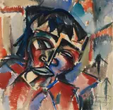 Schwimmer Max, Kopf, 1919, Watercolor