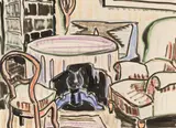 Zimmerecke by Karl Schmidt-Rottluff, 1948, Brush and India ink, sold Dec 2013