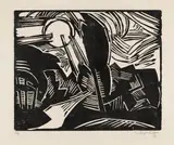 Landschaft mit Sonne by Karl Schmidt-Rottluff, 1916, Woodcut, sold Dec 2013
