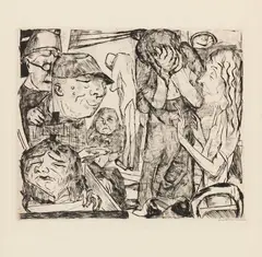 Irrenhaus by Max Beckmann, 1918, Drypoint, sold Dec 2013
