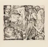 Max Beckmann, Irrenhaus, 1918, Drypoint