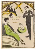 Gabriele Münter, Plakat für die Gabriele Münter-Ausstellung Kopenhagen, 1918, Lithograph in colors