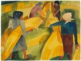 Martel Schwichtenberg, Frauen bei der Ernte, 1922, Watercolor