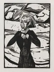 Mädchen am Meer by Erich Heckel, 1918, Woodcut, sold Dec 2013