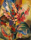 Carl Christoph Hartig, Gladiolen, 1940, Oil on canvas