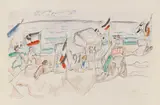 Ivo Hauptmann, Strandszene, 1910, Pencil drawing