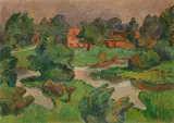 Paul Wassily, Fischerhude - Gewitterstimmung, 1921, Oil on cardboard