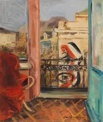 Schwimmer Max, Blick aus dem Atelier des Künstlers in der Kaiser-Friedrich-Straße, 1935, Oil on canvas