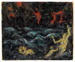 Jacob Steinhardt, Ertrinkende, 1912, Oil on panel