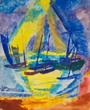 Fritz Schaefler, Boote in der Abendsonne