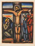 Georges Rouault, Christ en croix, 1936, Etching and aquatint in colors