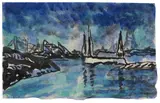 Hans Fehr, Hafeneinfahrt, 1928, Watercolor