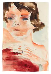 Walter Gramatté, Mädchen (Brustbild) (Sonia Gramatté), 1922, Watercolor