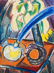 Annemarie Jacob, Stillleben mit Federkiel, 1920, Gouache