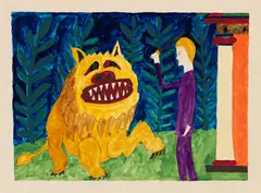 Paul Goesch, Herkules und der Nemeische Löwe, 1919, Watercolor