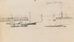 Edouard Manet, Der Hafen von Granville, 1878, Pencil drawing