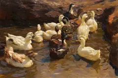Alexander Koester, Dem Ufer zu, 1900, Oil on canvas