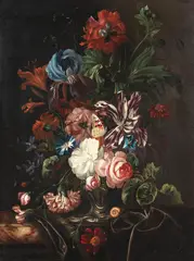 Ernst Stuven, Blumenstillleben, Oil on canvas