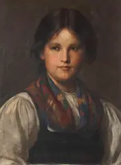 Dirndl by Franz Defregger, 1870, Oil on panel, sold Nov 2013