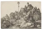 Der heilige Antonius vor der Stadt by Albrecht Durer, 1519, Engraving, sold Nov 2013