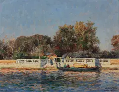 Jean-Baptiste Olive, Der Volkspark in Venedig, 1895, Oil on panel