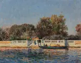 Jean-Baptiste Olive, Der Volkspark in Venedig, 1895, Oil on panel