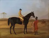 Albrecht Adam, und seine Söhne Benno (1812-1892) und Franz (1815-1886) - Der Herzogliche Jockey Richard Parkinson auf Egrimont, 1837, Oil on canvas